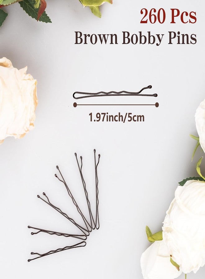 FVOLREM Bobby Pins Brown, 260 Pcs 2 Inch Non-Slip Hair Clips, Invisible Wave Hair Pins for Women & Girls, Ideal for All Hair Types & Styles - Image 3